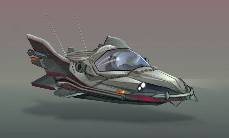 Illustration for article titled DeLoreans, Light Cycles and Landspeeders: Gorgeous Fan Art of Science Fiction's Coolest Rides